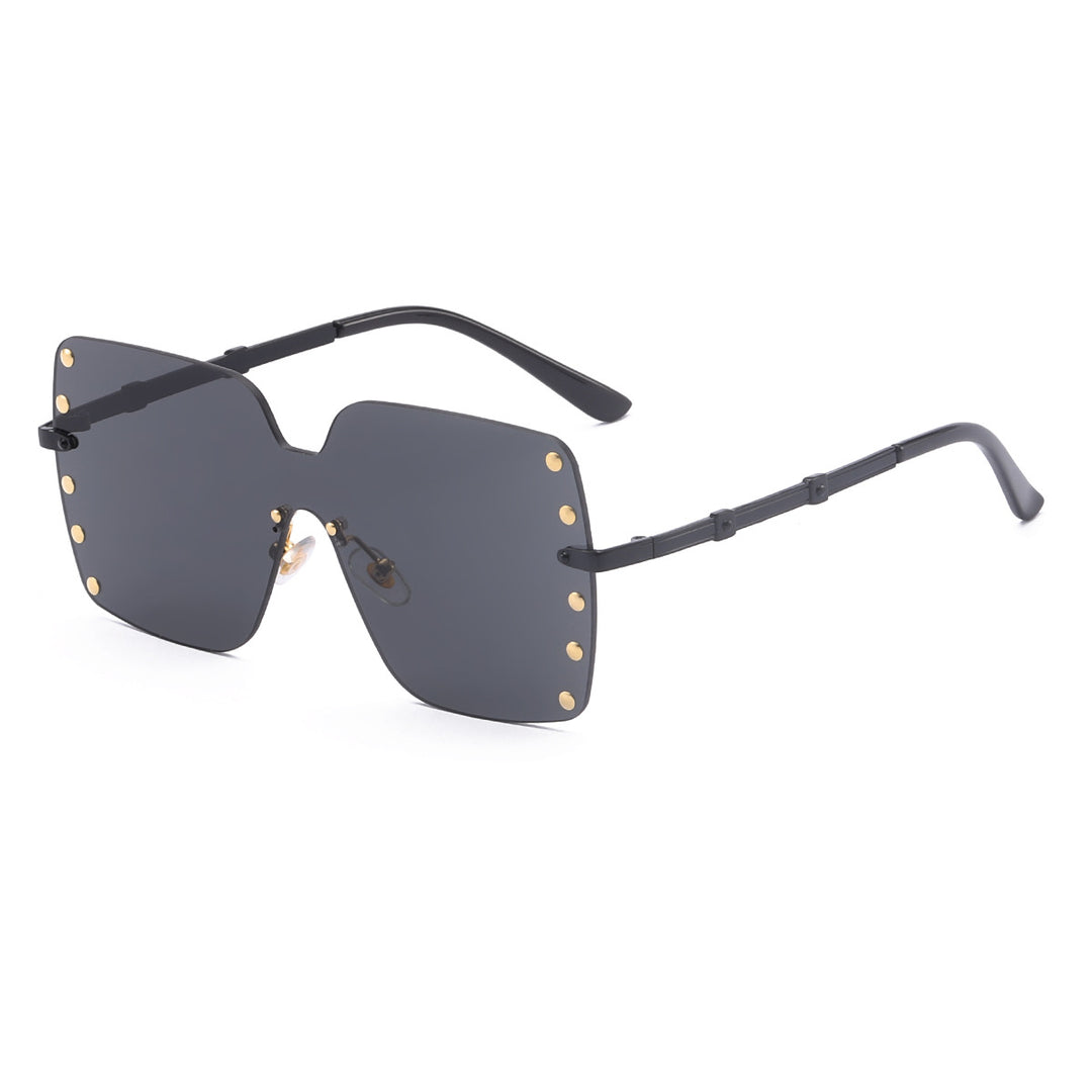 Dame oversized solbriller med trendy ramme Luvikno