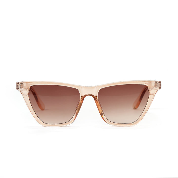 Dame Cat-Eye solbriller med moderne, gjennomsiktig ramme Luvikno