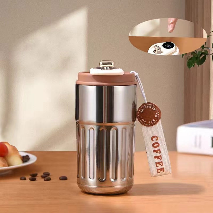 Unisex isolert kaffekopp med praktisk lokk Luvikno