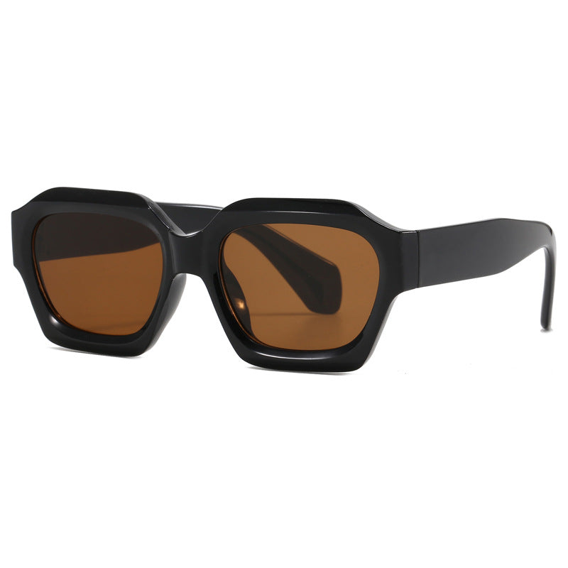 Dame modische geometriske oversized solbriller Luvikno