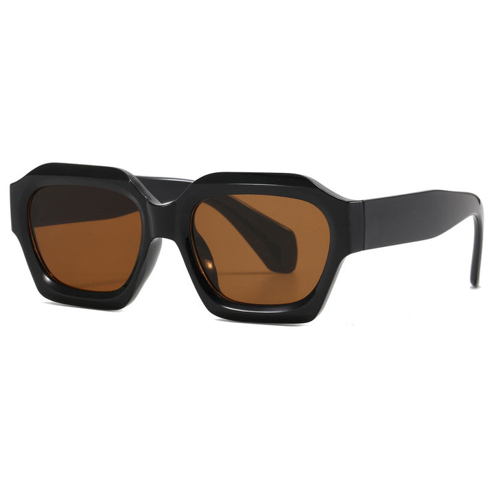 Dame modische geometriske oversized solbriller Luvikno