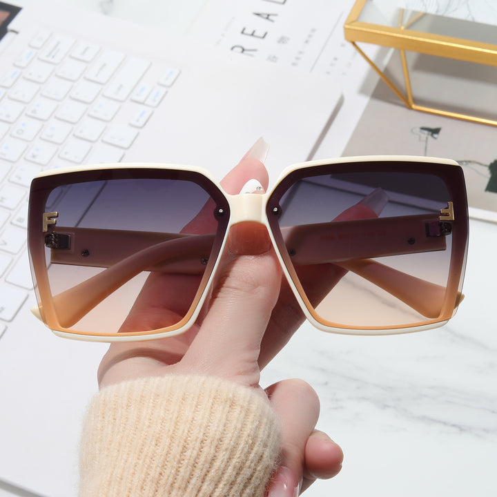 Dame oversized solbriller med markant ramme Luvikno