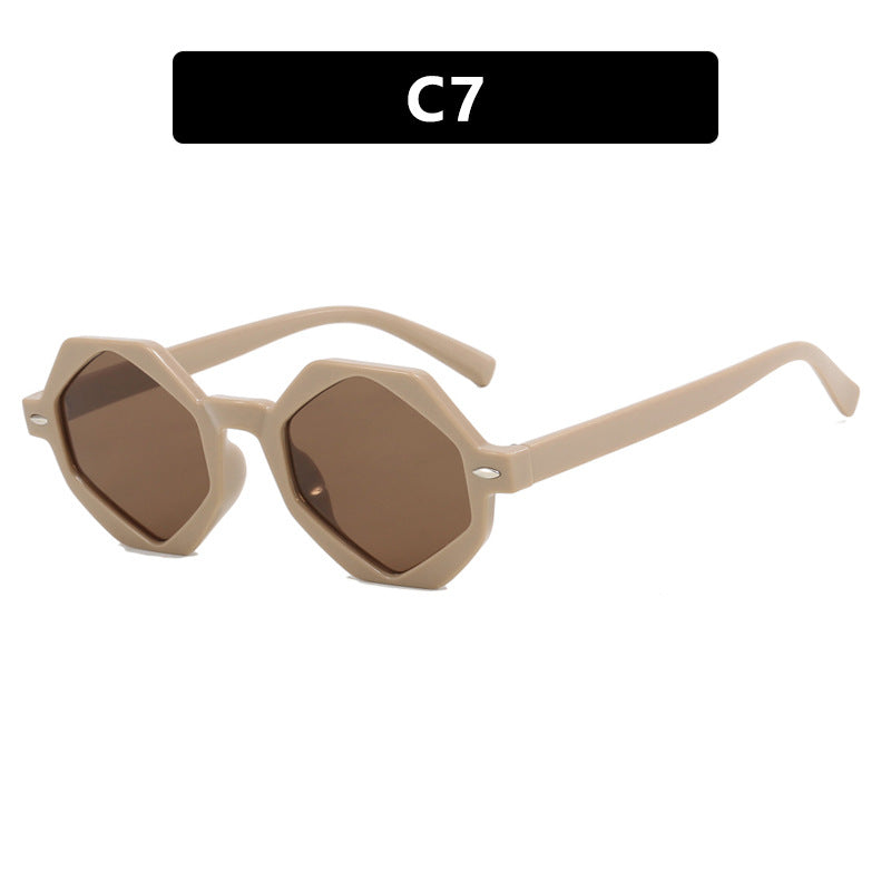 Dame trendig solbrille i moderne åttkant-design Luvikno