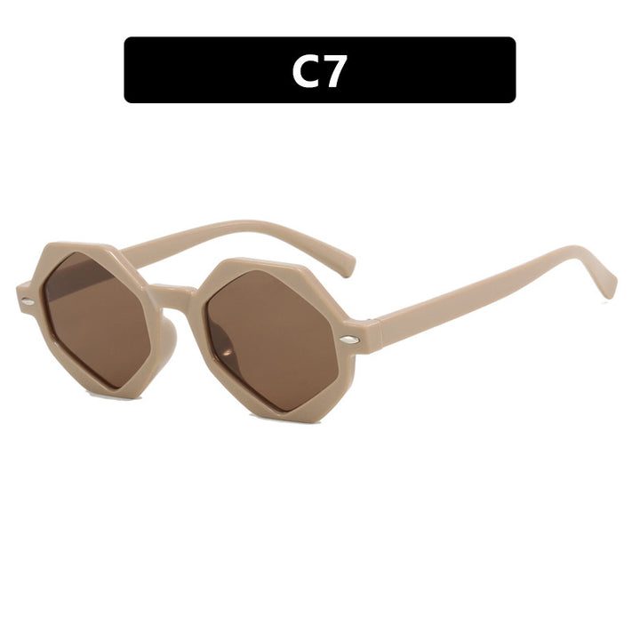 Dame trendig solbrille i moderne åttkant-design Luvikno
