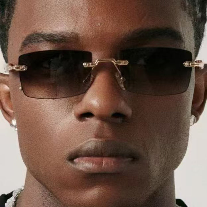 Dame kvadratisk solbrille med trefram og gradientlinser Luvikno