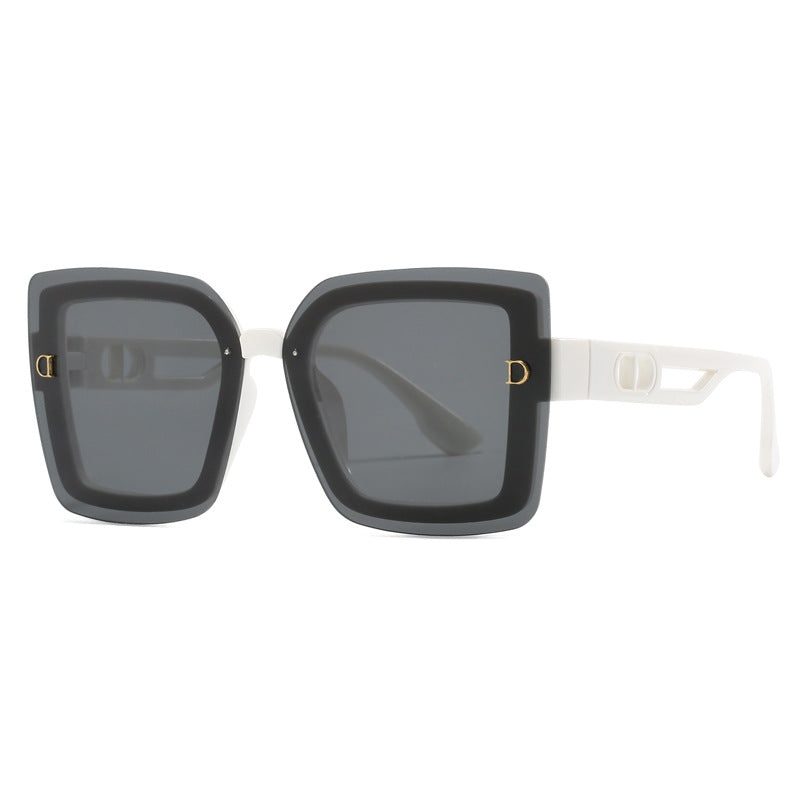 Dame moteriktig oversized solbrille i geometrisk design Luvikno
