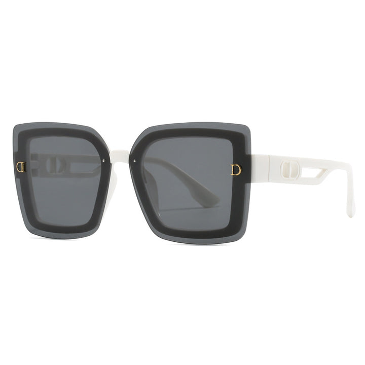 Dame moteriktig oversized solbrille i geometrisk design Luvikno