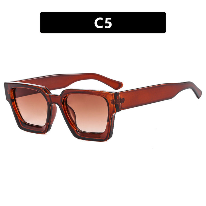 Damer moterik kvadratisk solbrille med robust ramme og gule glass Luvikno