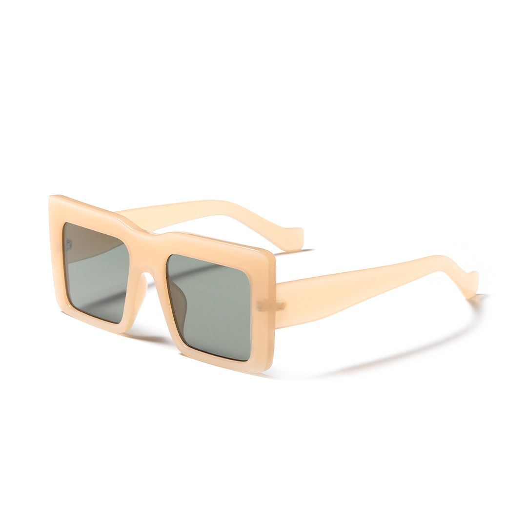Dame firkantet solbrille med gjennomsiktig ramme og UV-beskyttelse Luvikno