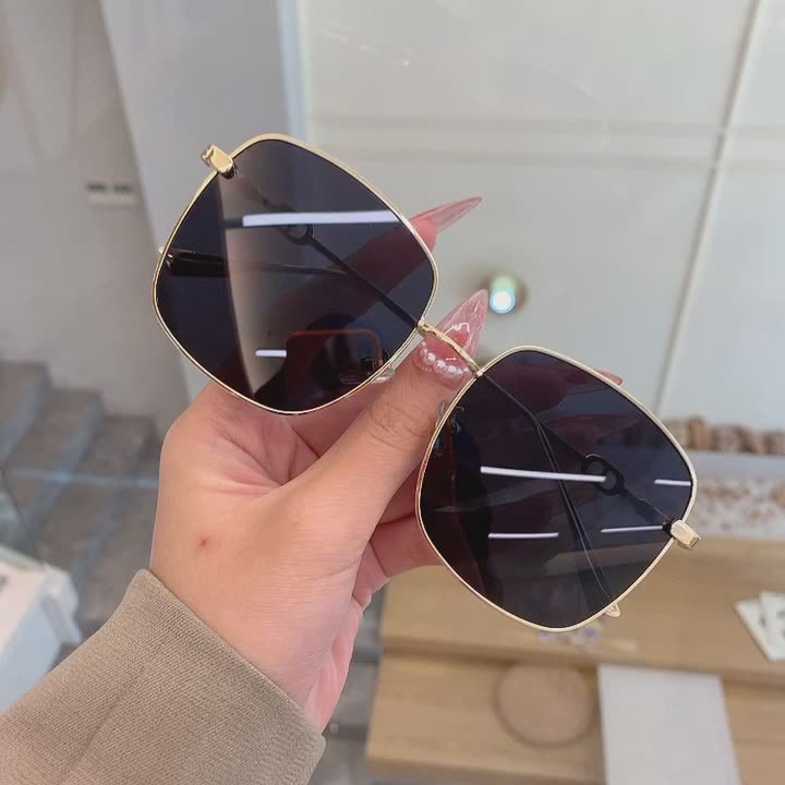 Dame geometrisk oversized solbrille Luvikno