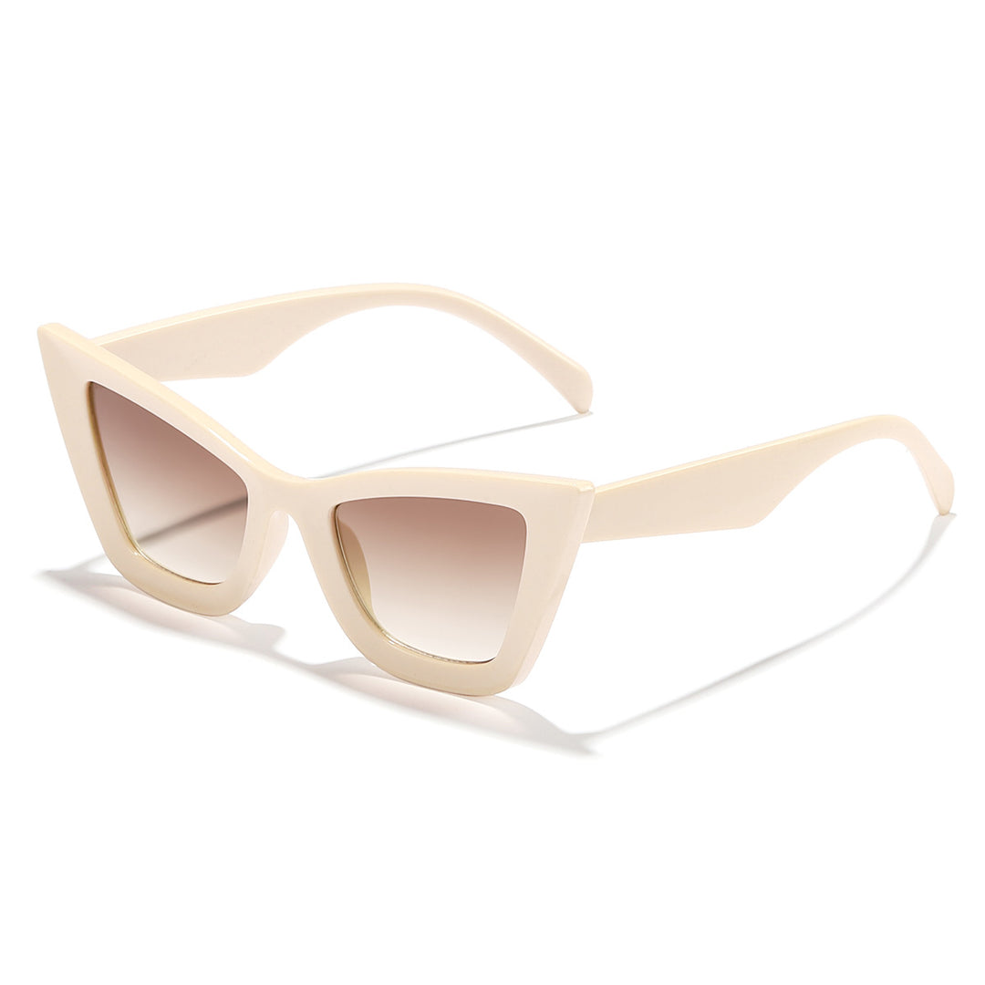 Dame Cat-Eye solbriller med moderne ramme og UV-beskyttelse Luvikno