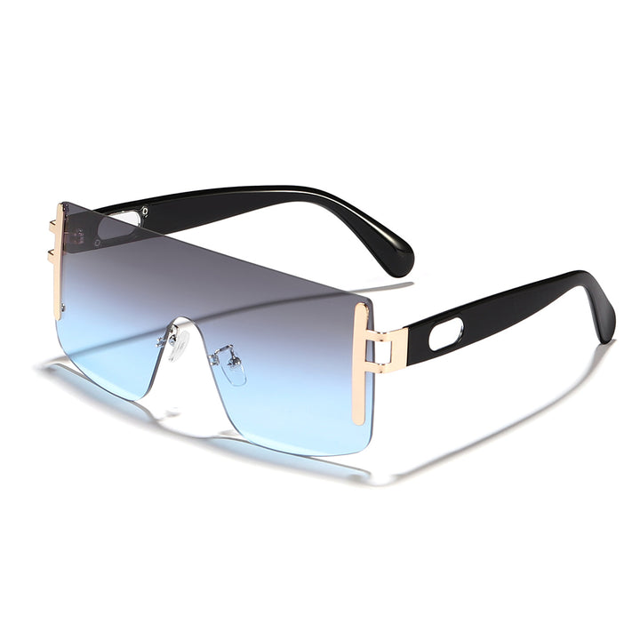 Dame oversized solbrille med moderne futuristisk design Luvikno