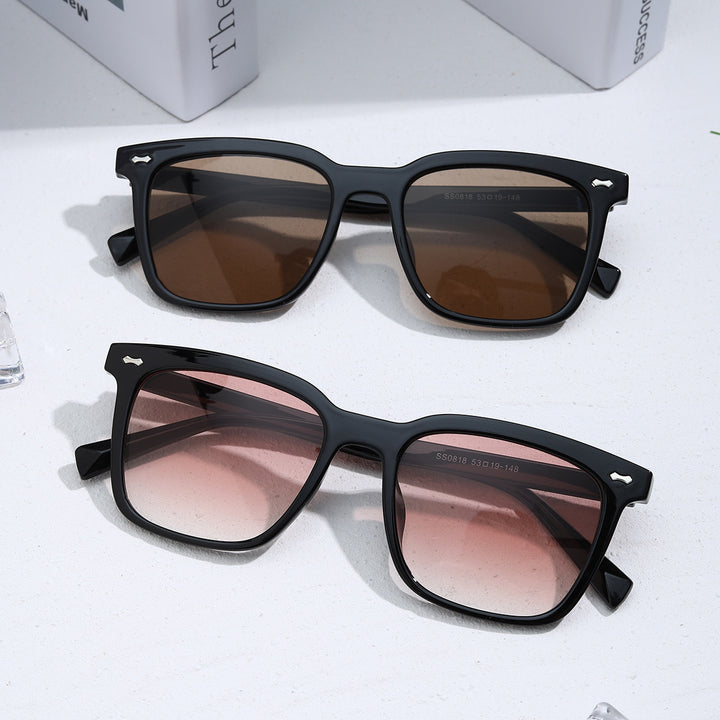 Dame quadratisk solbrille med elegant skilpadde-ramme Luvikno