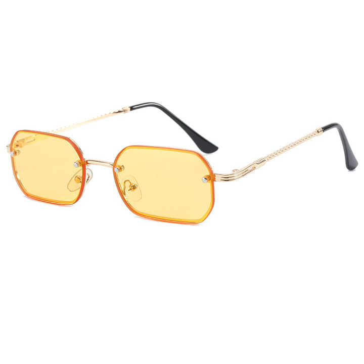 Damer moterikt Åttekantet solbrille med luksuriøs metallramme Luvikno