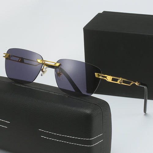 Dame Designer solbrille med elegant metallramme Luvikno