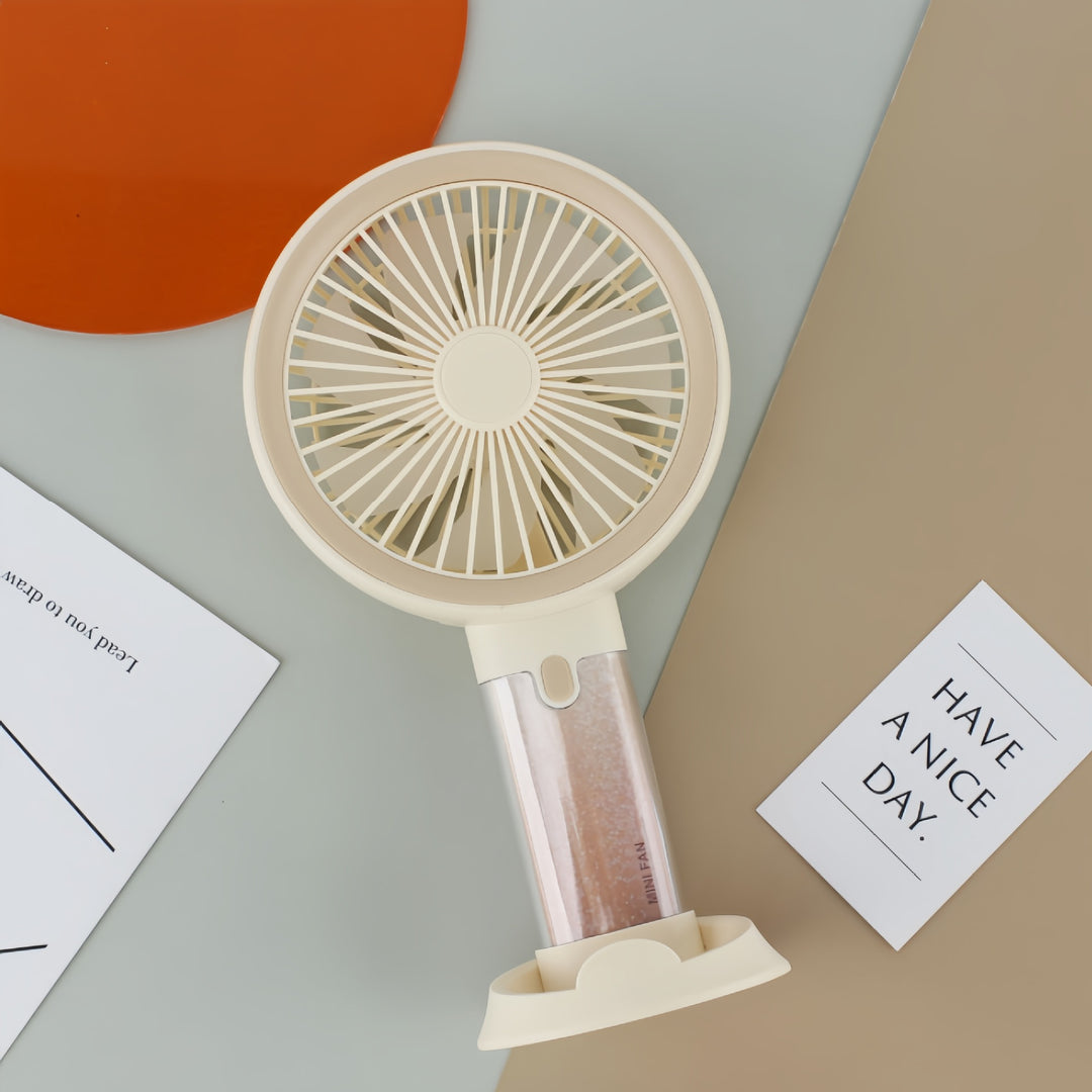 Dame bærbar mini-håndvifte med sprayfunksjon og ergonomisk design Luvikno