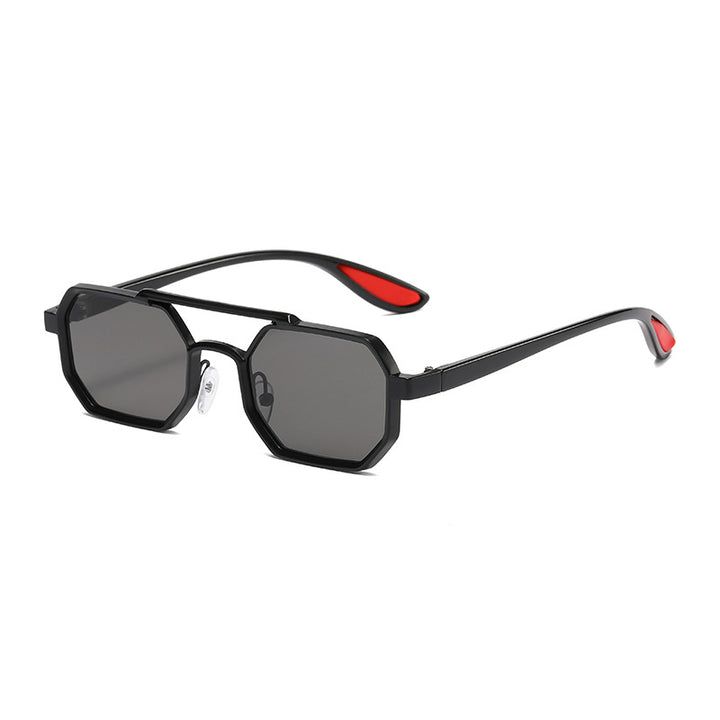 Damer moteriktig designer-solbrille med eksklusiv åttkantet ramme Luvikno