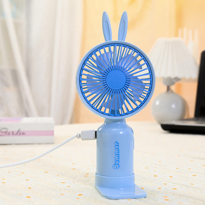 Dame nan bærbar USB Mini-vifte med LED nattlys, sammenleggbart stativ og søtt design Luvikno