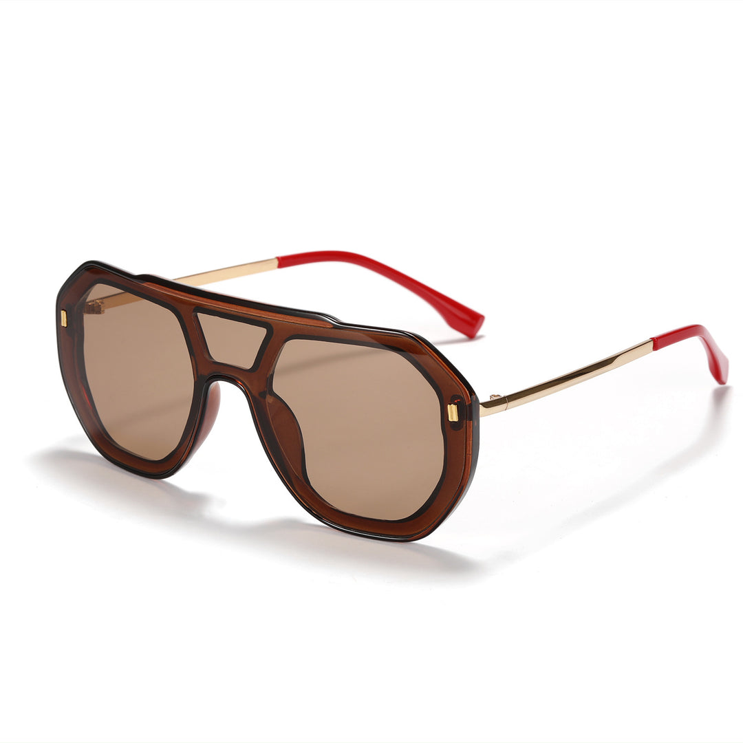 Dame oversized geometrisk solbrille med elegant ramme Luvikno