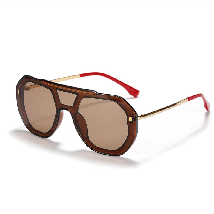 Dame oversized geometrisk solbrille med elegant ramme Luvikno