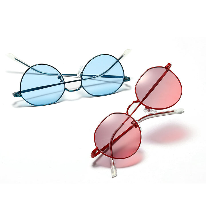 Dame rund brille med filigran metallramme Luvikno