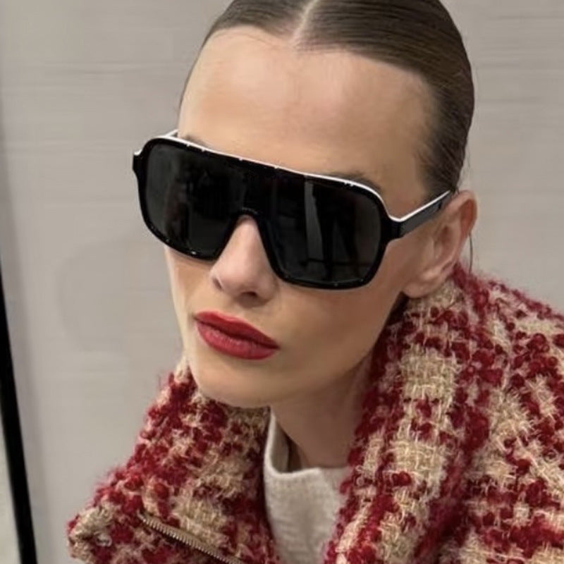 Dame oversized solbriller med bred ramme Luvikno