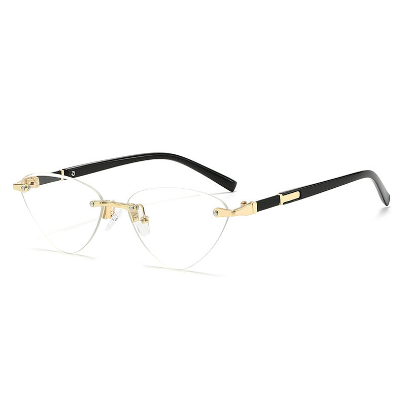 Dame moteriktig Cat-Eye solbrille med elegant metallramme Luvikno
