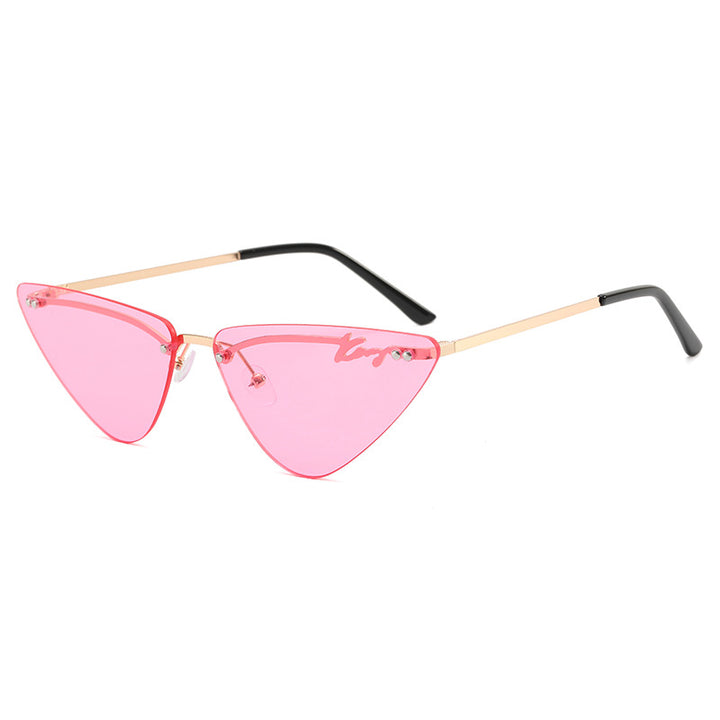 Dame Trendy Cat-Eye Solbriller med feminin ramme Luvikno