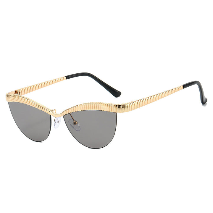 Dame Designer solbrille med unikt, bølget ramme Luvikno