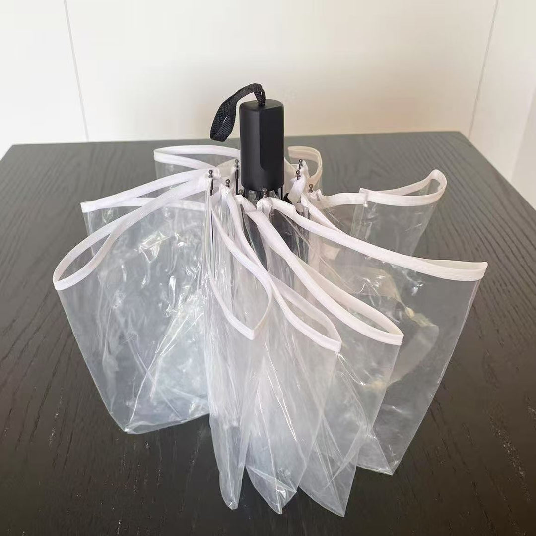 Dame Vindavstøtende, selvbærende paraply med innovativt design Luvikno