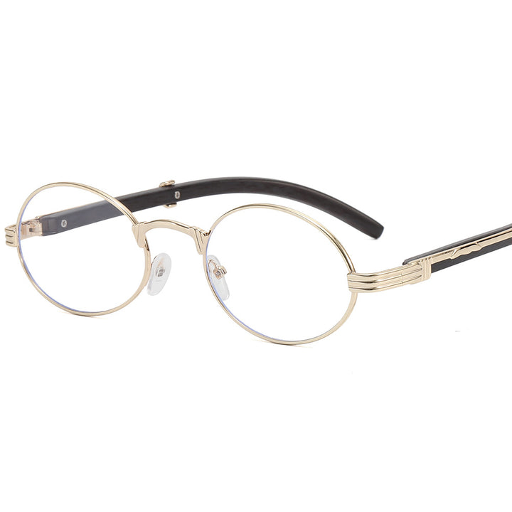 Dame rund designer solbrille med innovativ metallramme Luvikno