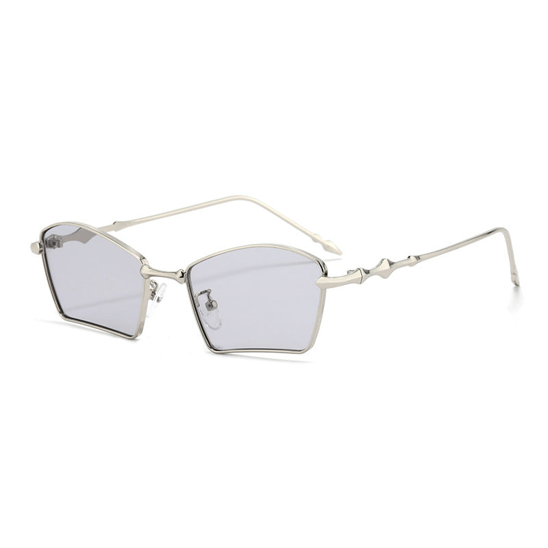 Dame trendy solbriller med geometrisk ramme og gradientlinser Luvikno