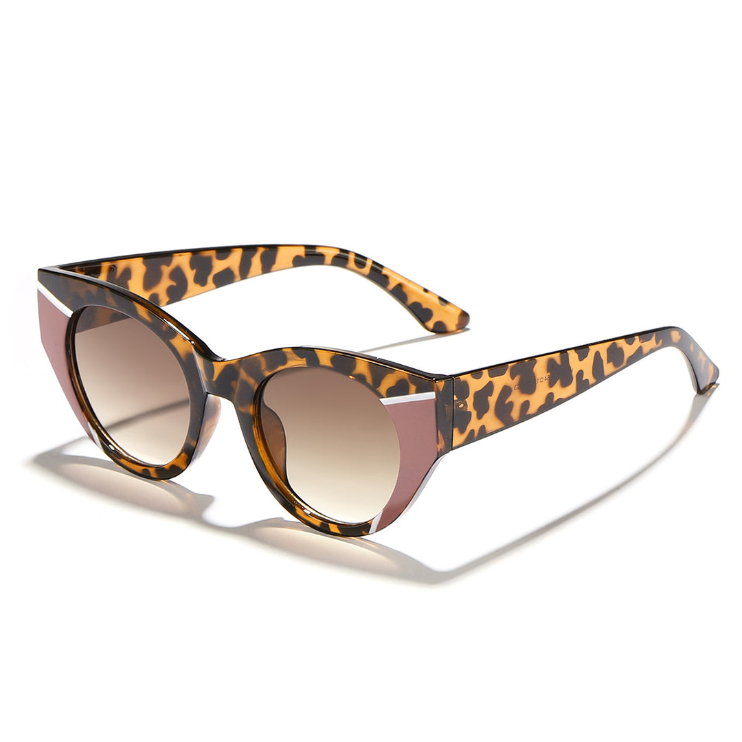 Dame moteriktig solbrille med unik leoprint Luvikno