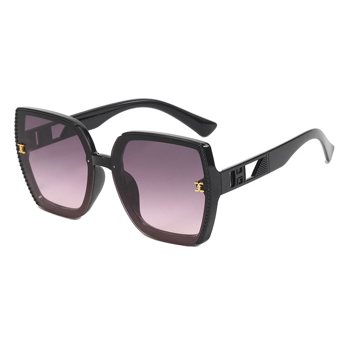 Dame kvadratisk solbrille med høyverdig ramme og UV-beskyttelse Luvikno
