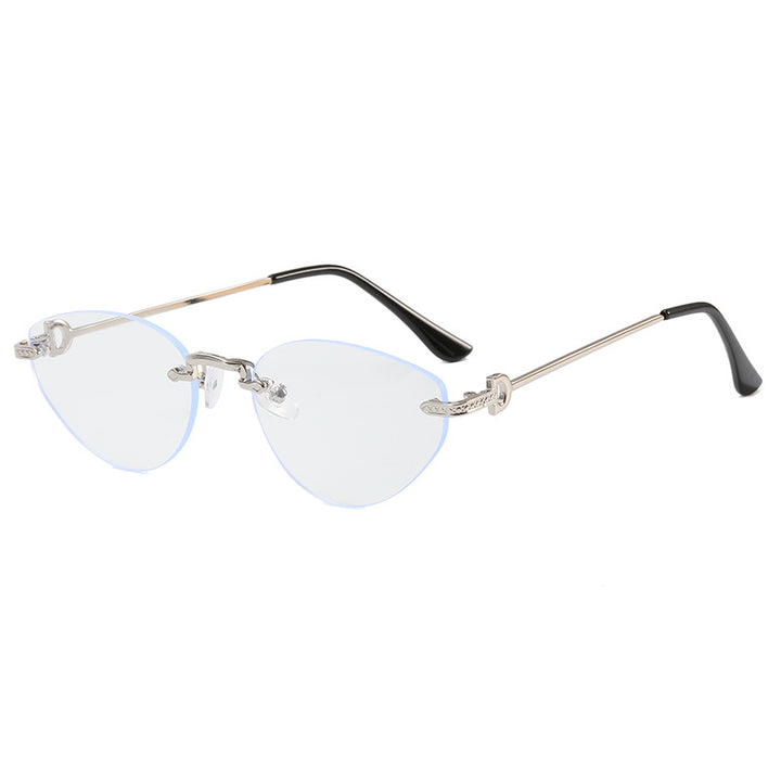 Dame Futuristisk Halvramme Solbrille Luvikno