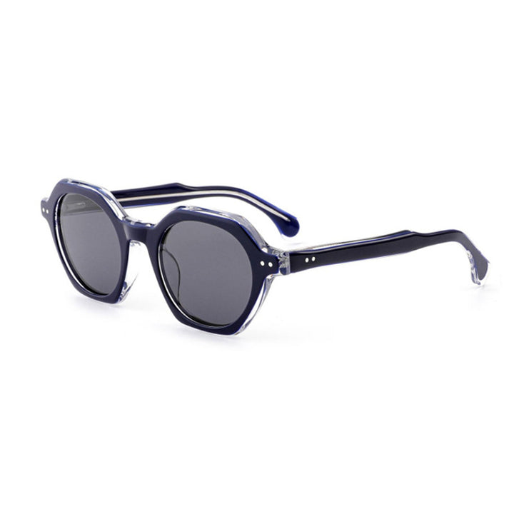 Dame solbrille i stilfull, sekskantet design med robust ramme og UV-beskyttelse Luvikno