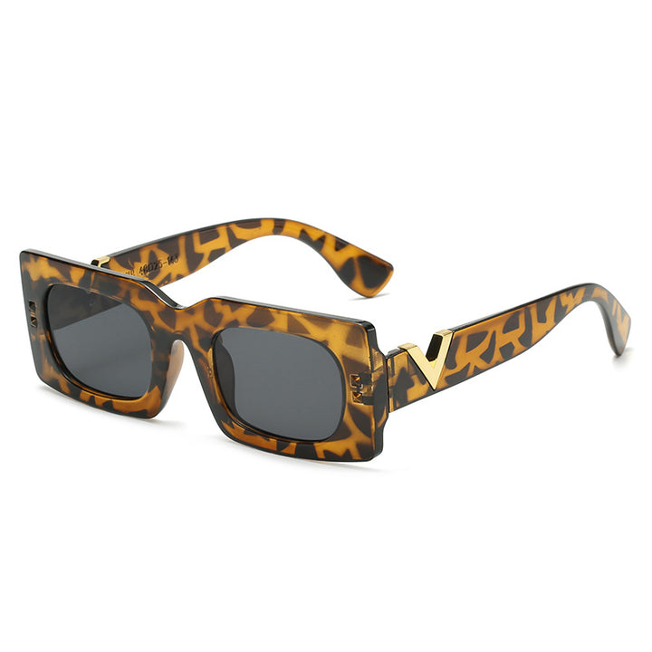 Dame oversized solbrille med dyremønster Luvikno
