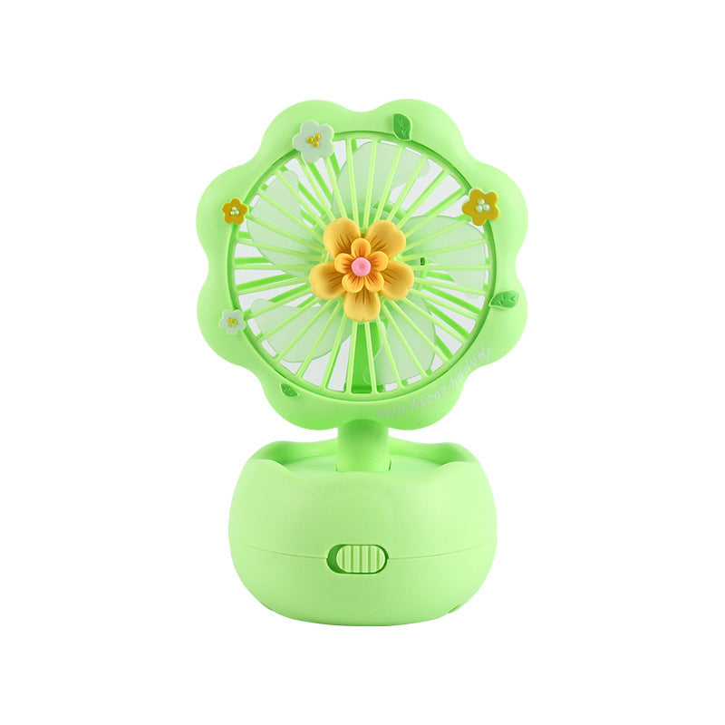 Dame bærbar blomsterdesign mini-vifte Luvikno