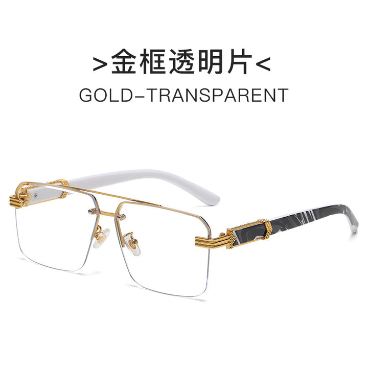 Dame Designer-briller med elegant gullramme og transparente glass Luvikno