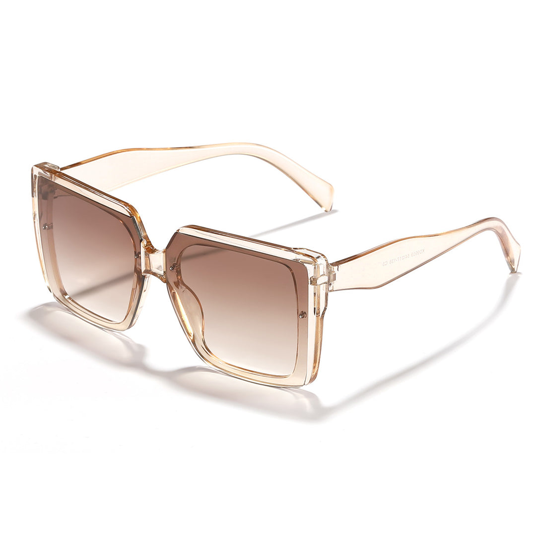 Dame oversized solbrille i trendy kvadratdesign Luvikno