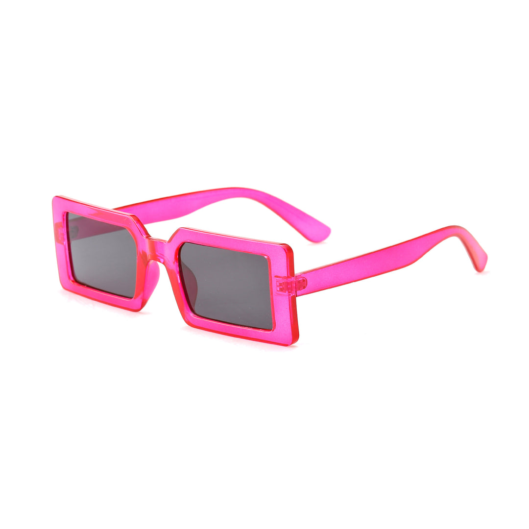 Dame kvadratisk solbrille med moderne gjennomsiktig ramme Luvikno