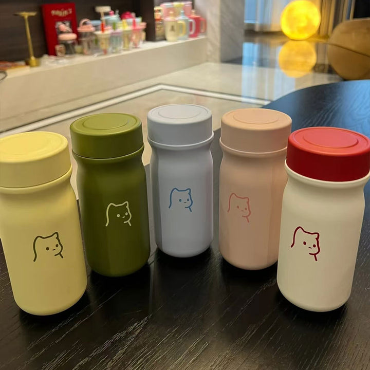 Damen Isoliertrinkflasche mit sicherem Klappdeckel und stylischem Tiermotiv Luvikno