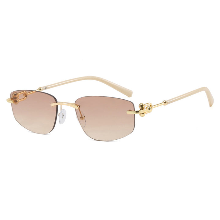 Dame elegant halvramme-briller med luksuriøs metallramme og transparente glass Luvikno