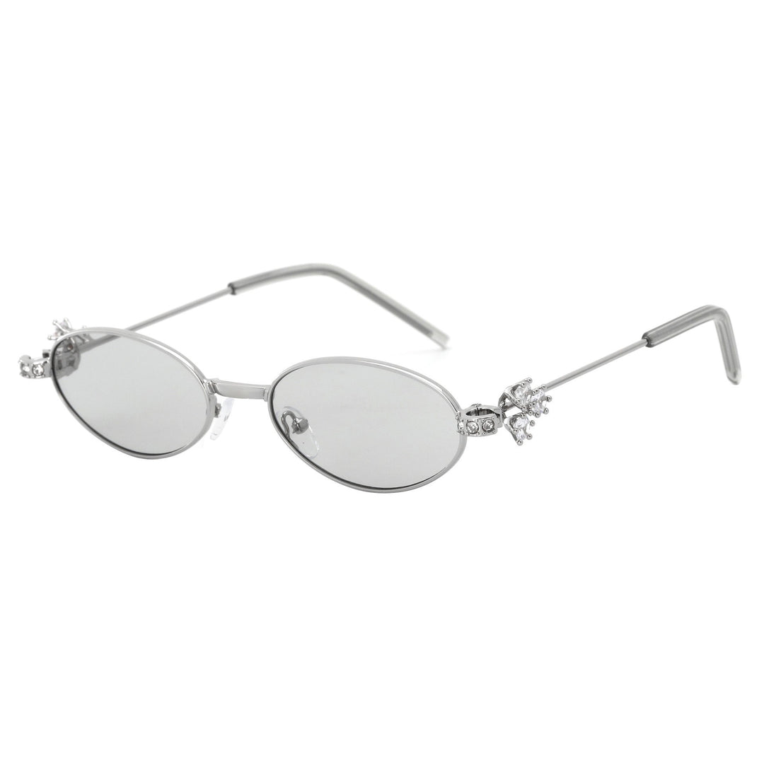 Dame Designer solbrille med elegant, speilvendt ramme og stilige dekorasjoner Luvikno
