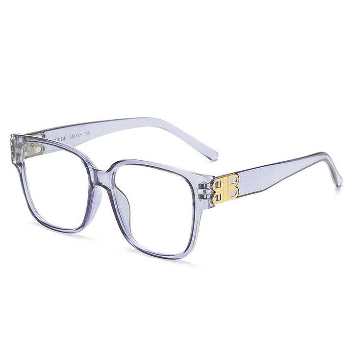 Dame fashionable firkantet solbrille med elegant logo Luvikno