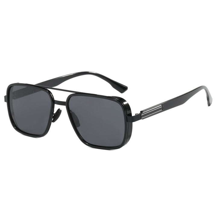 Dame elegant firkantet solbrille med høykvalitets metallramme Luvikno