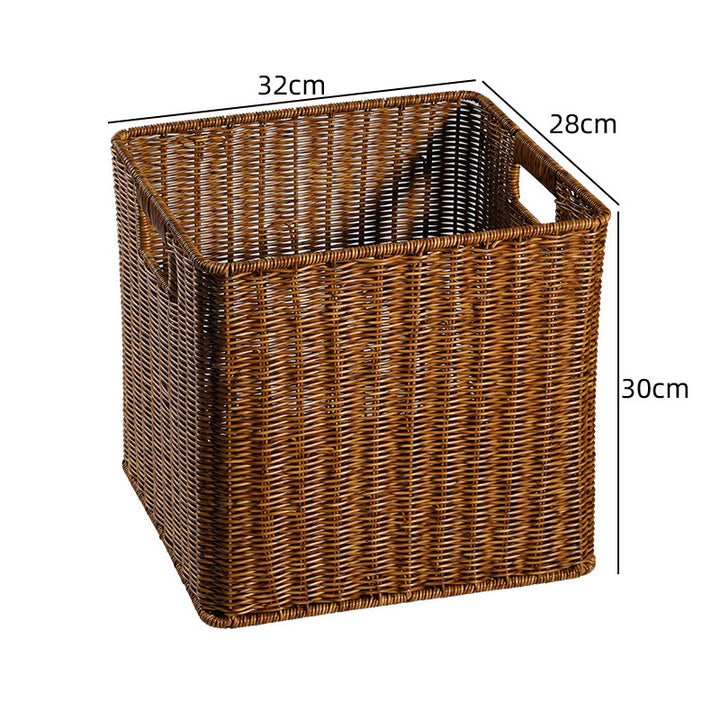 Unisex rektangulær oppbevaringskurv laget av flettet rattan Luvikno