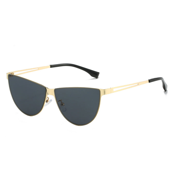 Damer Modische Cat-Eye solbriller med elegant metallramme Luvikno
