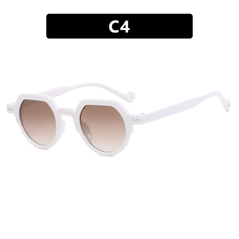 Dame geometrisk solbrille med beskyttende UV-filter og robust ramme Luvikno