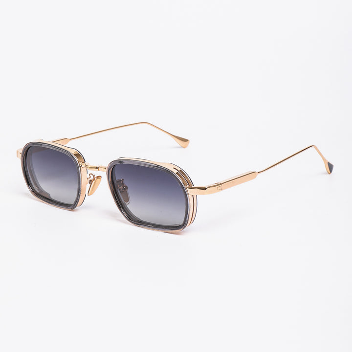 Dame moteriktig solbrille med robust metallramme og trendy glass Luvikno